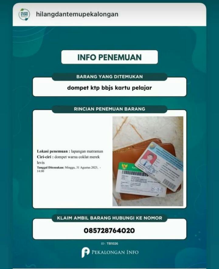Foto laporan KTP, Kartu PELAJAR dan Kartu BPJS (HB4824)