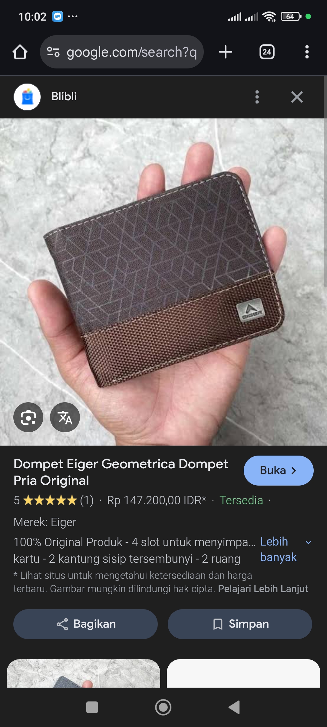 Foto laporan Dompet merk eiger (HB4991)