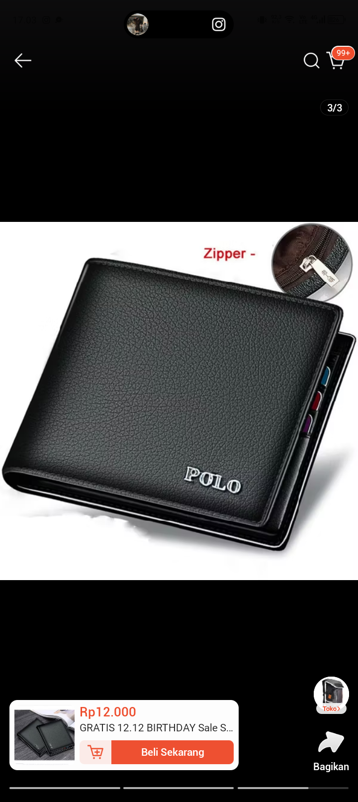 Foto laporan Tompet polo hitam (HB4995)