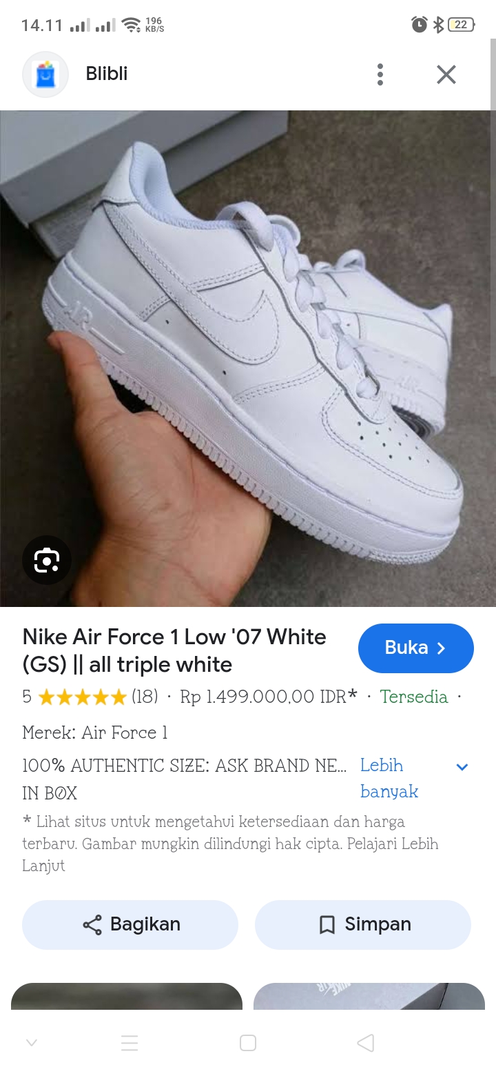 Foto laporan Sepatu Nike Af1 (HB5078)