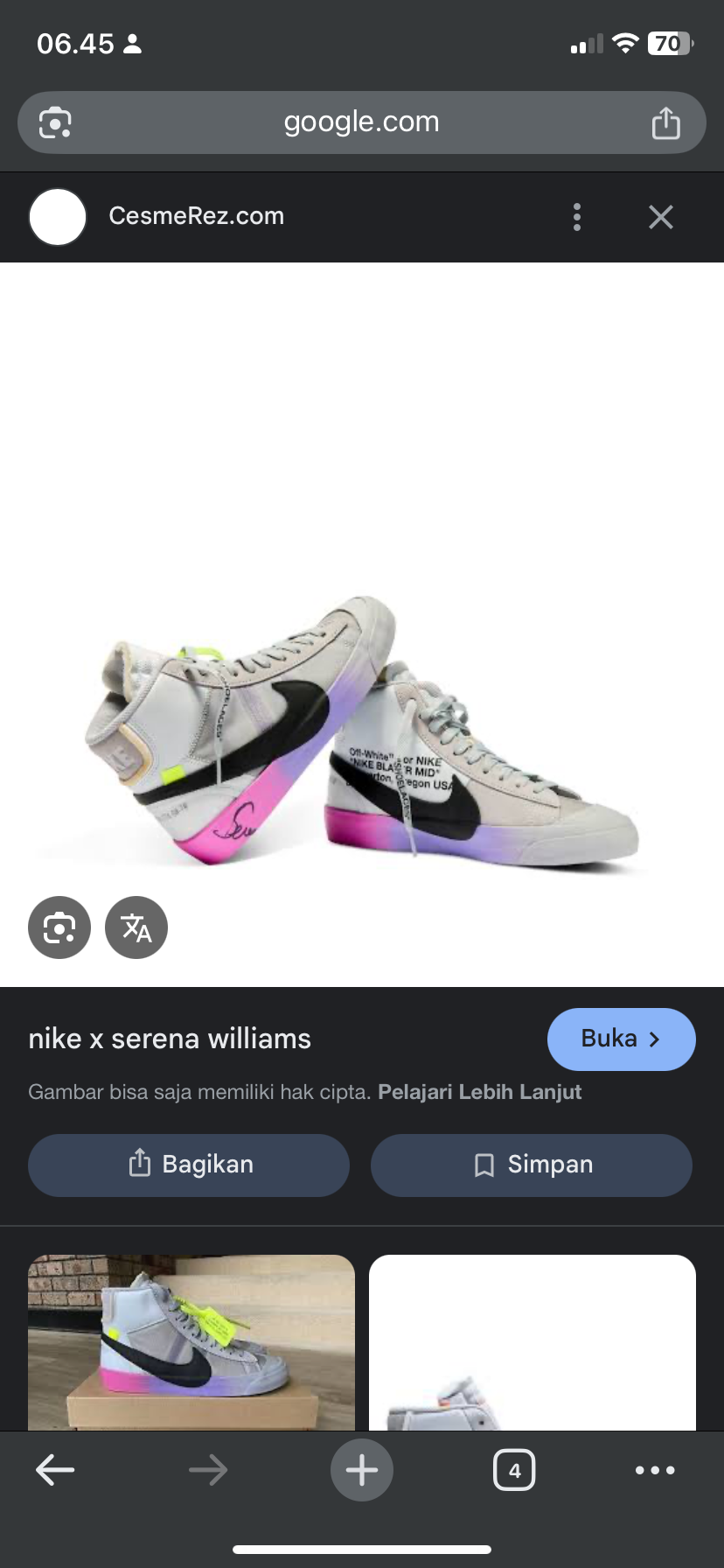 Foto laporan Sepatu nike blazer (HB5153)