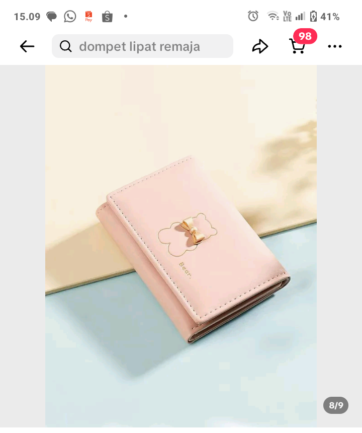 Foto laporan dompet cewe warna pink beruang (HB5261)