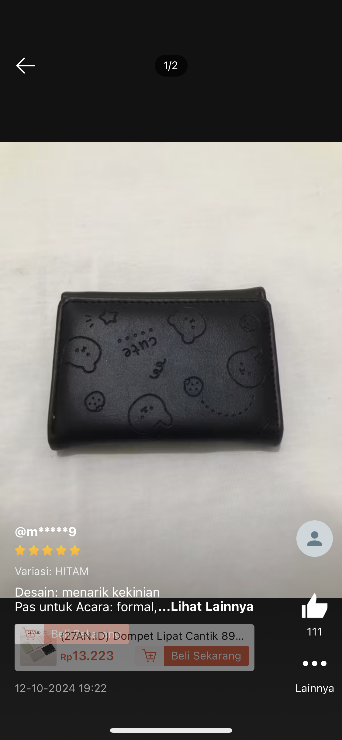 Foto laporan Dompet wanita warna hitam (HB5654)