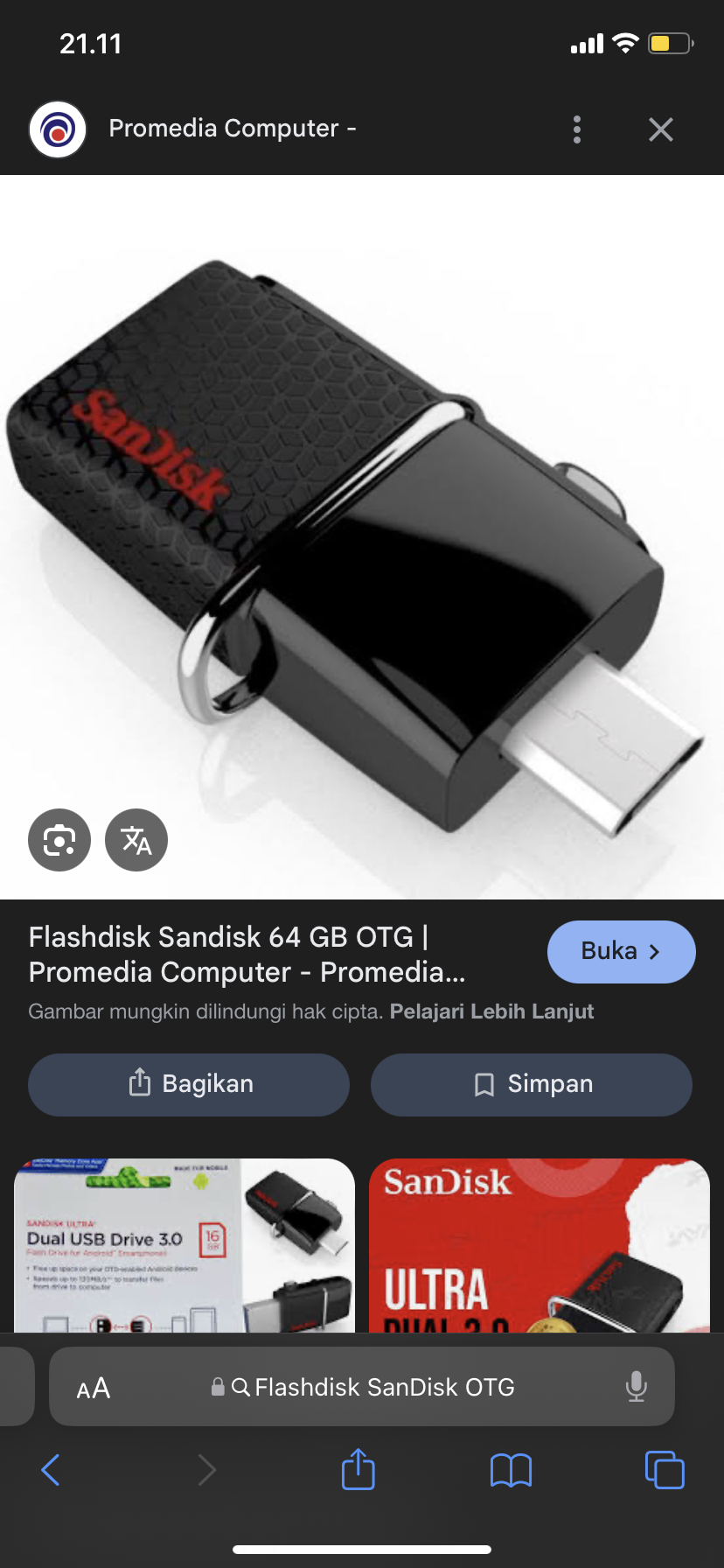 Foto laporan Flasdisk otg merk sandisk (HB5813)