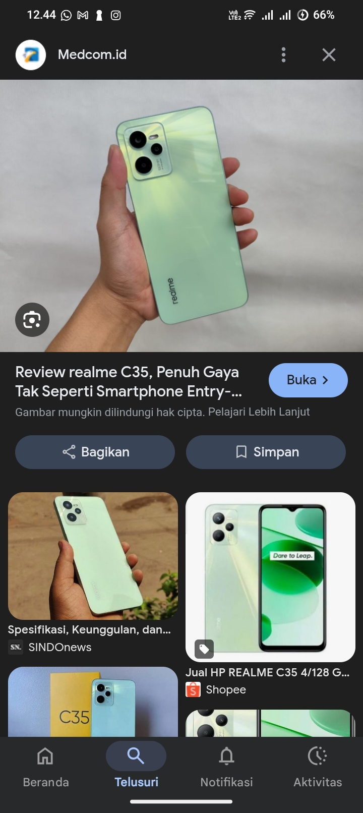 Foto laporan Hp Realme C35 (HB6039)