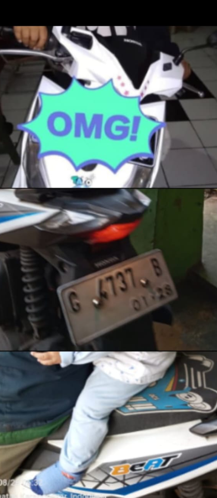 Foto laporan MONTOR HONDA BIT 2017 WARNA PUTIH (HB6089)