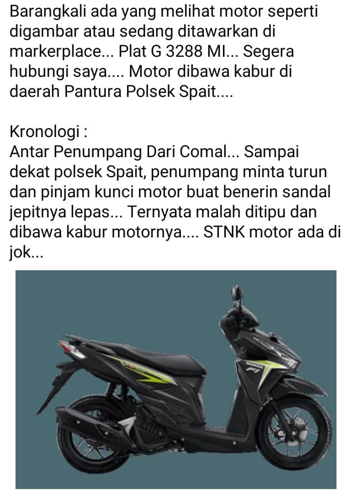 Foto laporan Motor Vario 125 (HB6220)