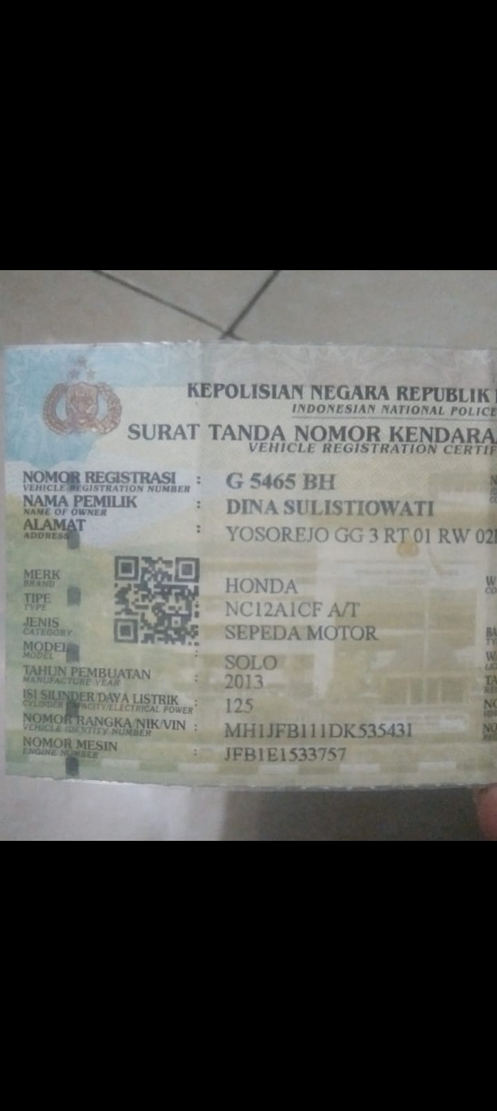 Foto laporan Kehilangan dompet warna coklat tua (HB6485)