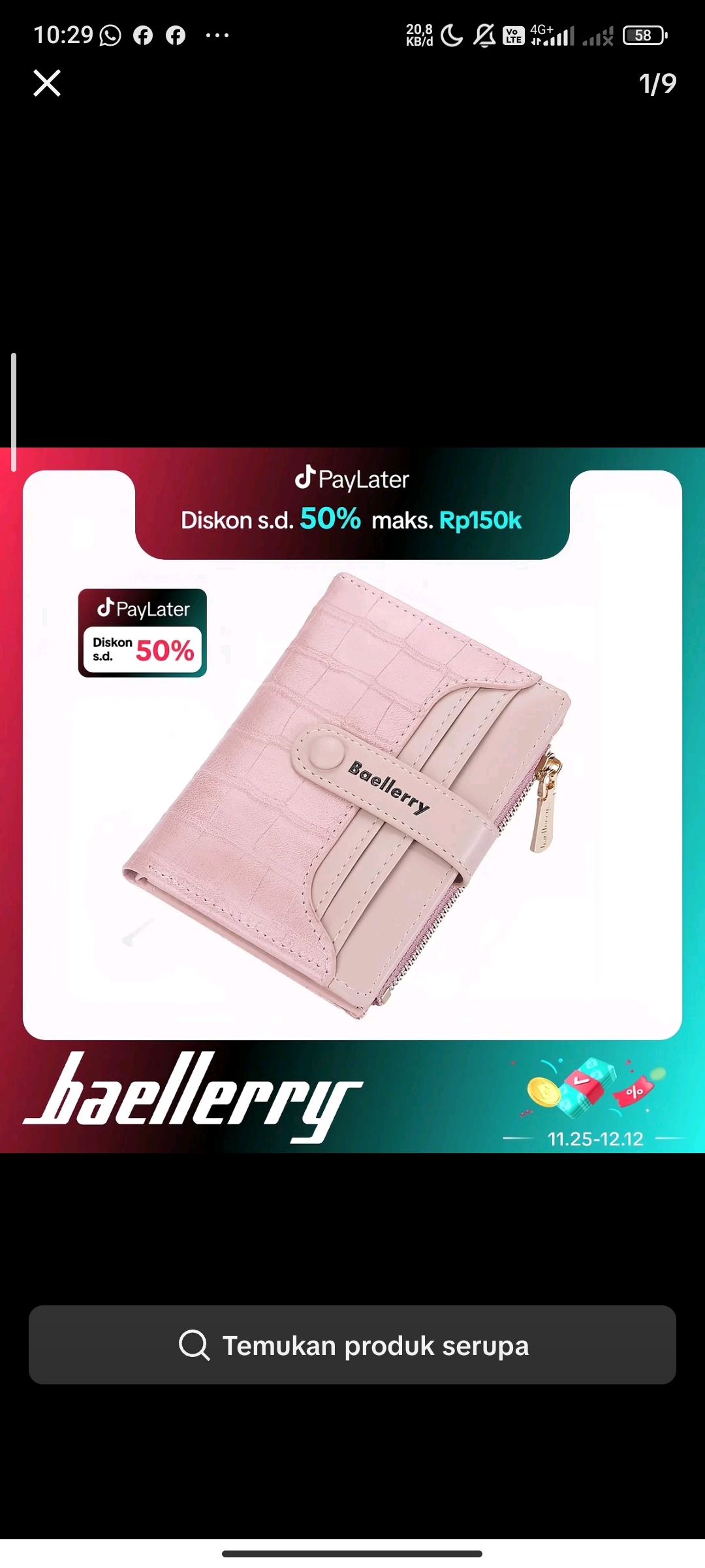 Foto laporan dompet pink (HB6729)