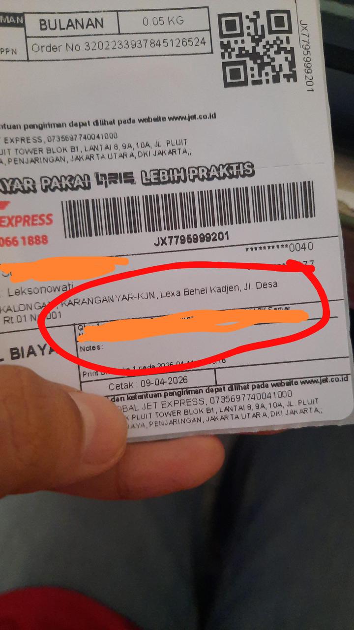 Foto laporan Paket Ekspedisi (HB6853)