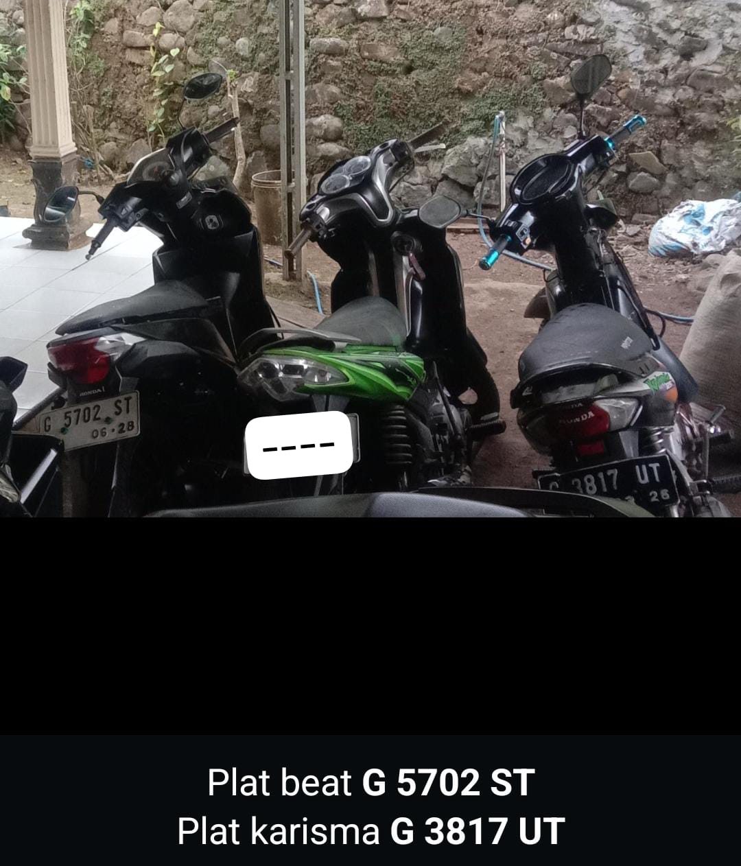 Foto laporan Motor Beat dan Motor Kharisma (HB6927)