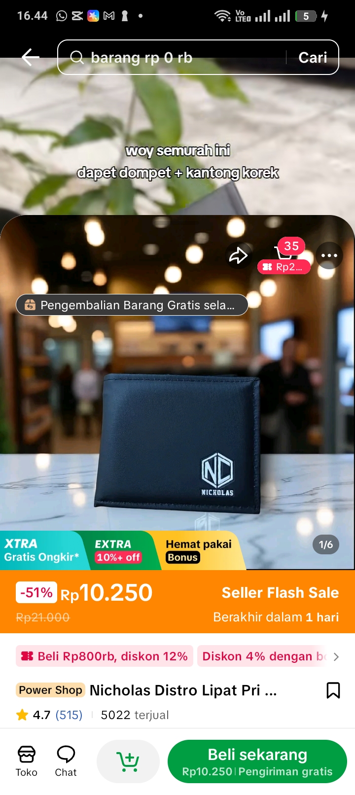 Foto laporan dompet berwarna hitam (HB7138)