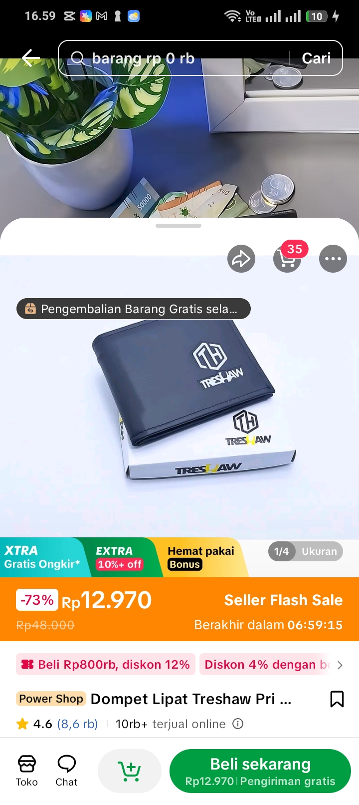 Foto laporan dompet berwarna hitam beserta isinya (HB7139)