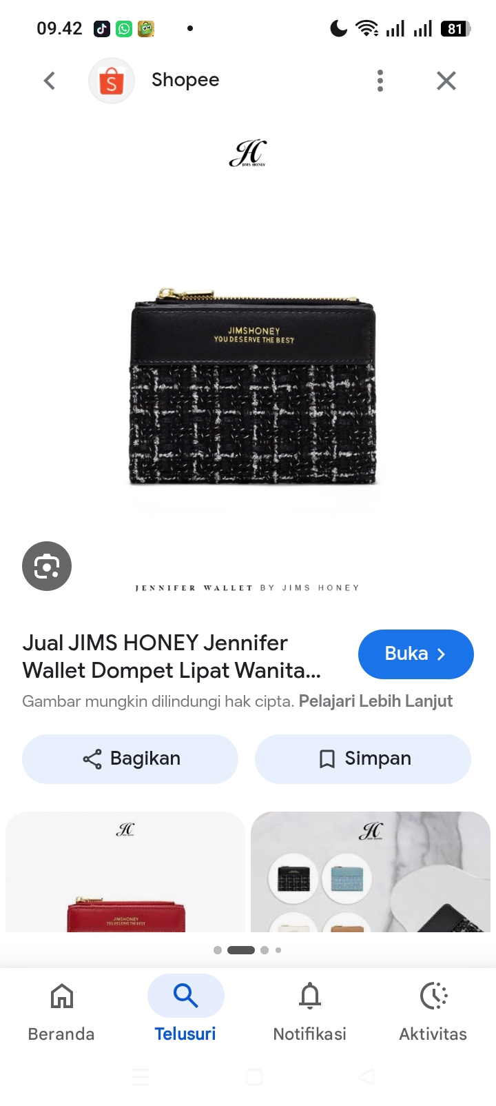 Foto laporan dompet jimshoney warna hitam (HB7219)