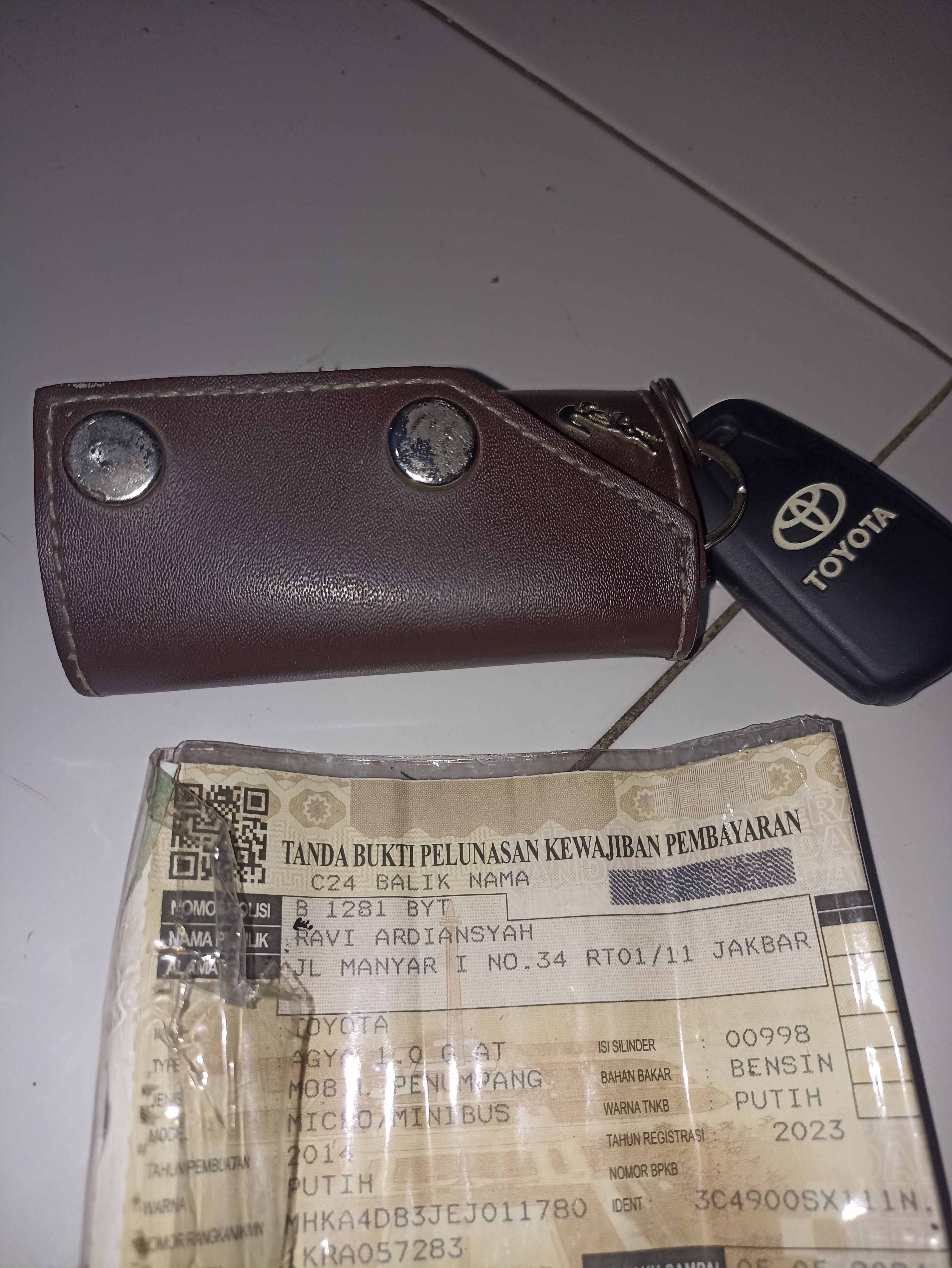 Foto laporan Kunci mobil+stnk (TB0056)