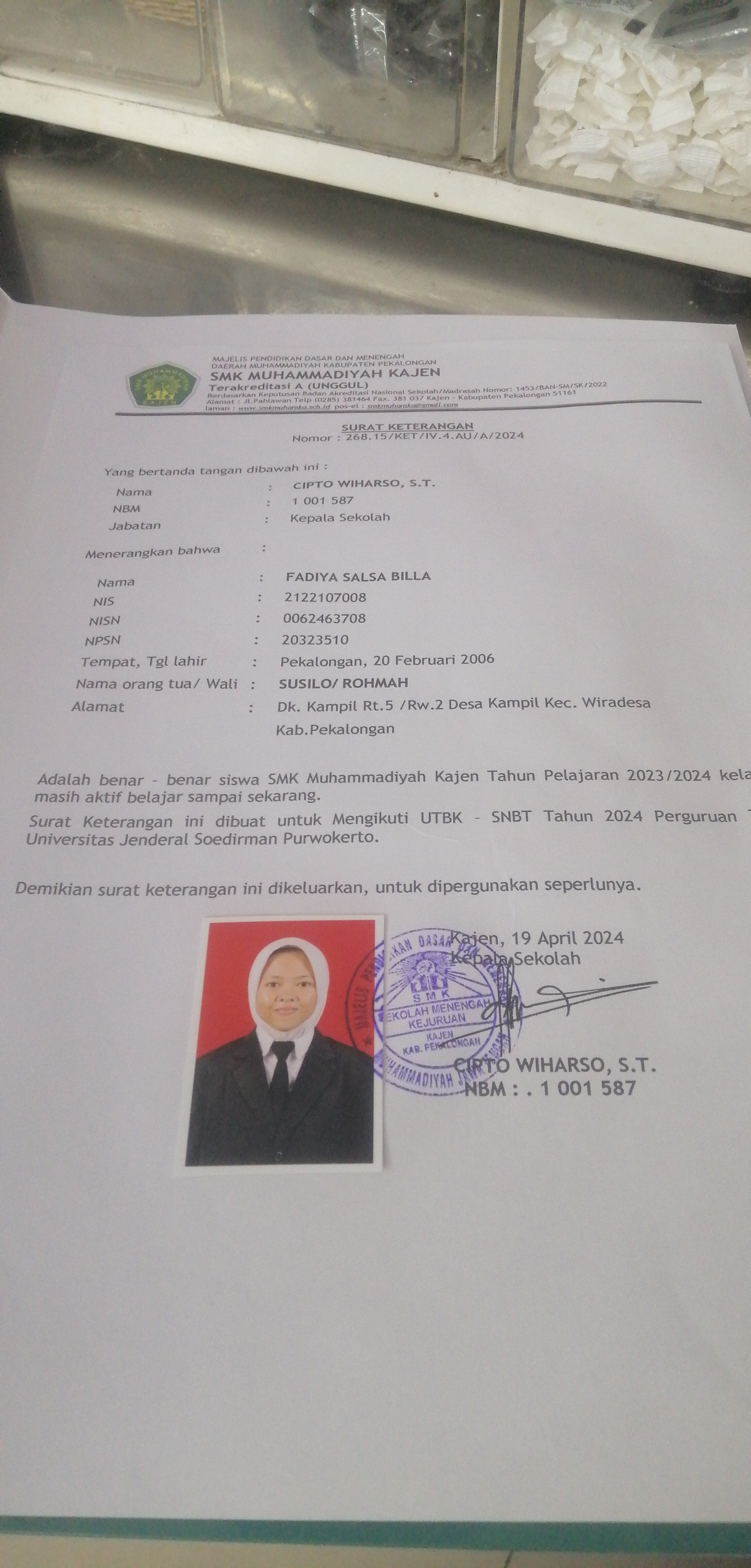 Foto laporan Dokumen (TB0070)