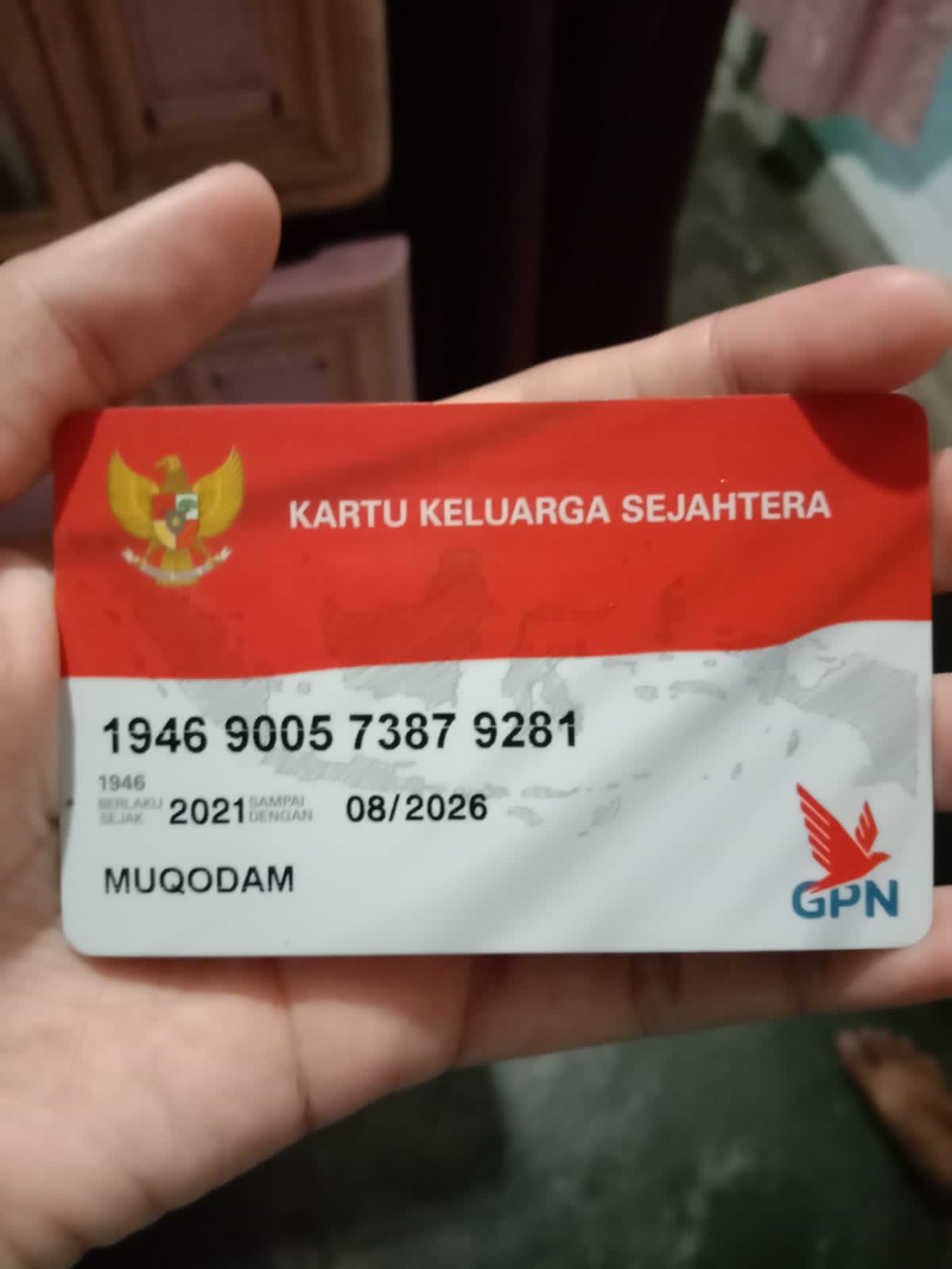 Foto laporan kartu KKS BNI An. Muqodam (TB0111)