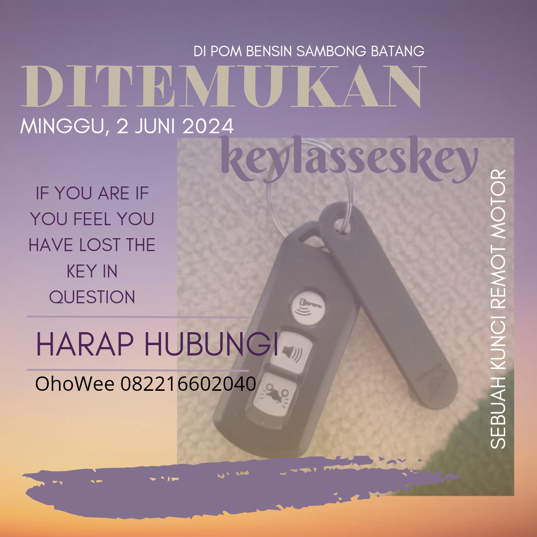 Foto laporan Kunci sepeda motor matic (TB0123)