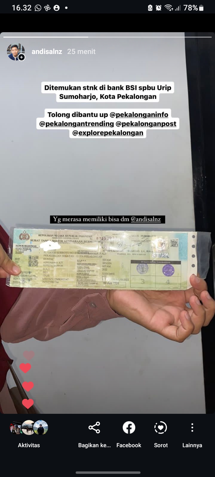 Foto laporan Stnk (TB0251)