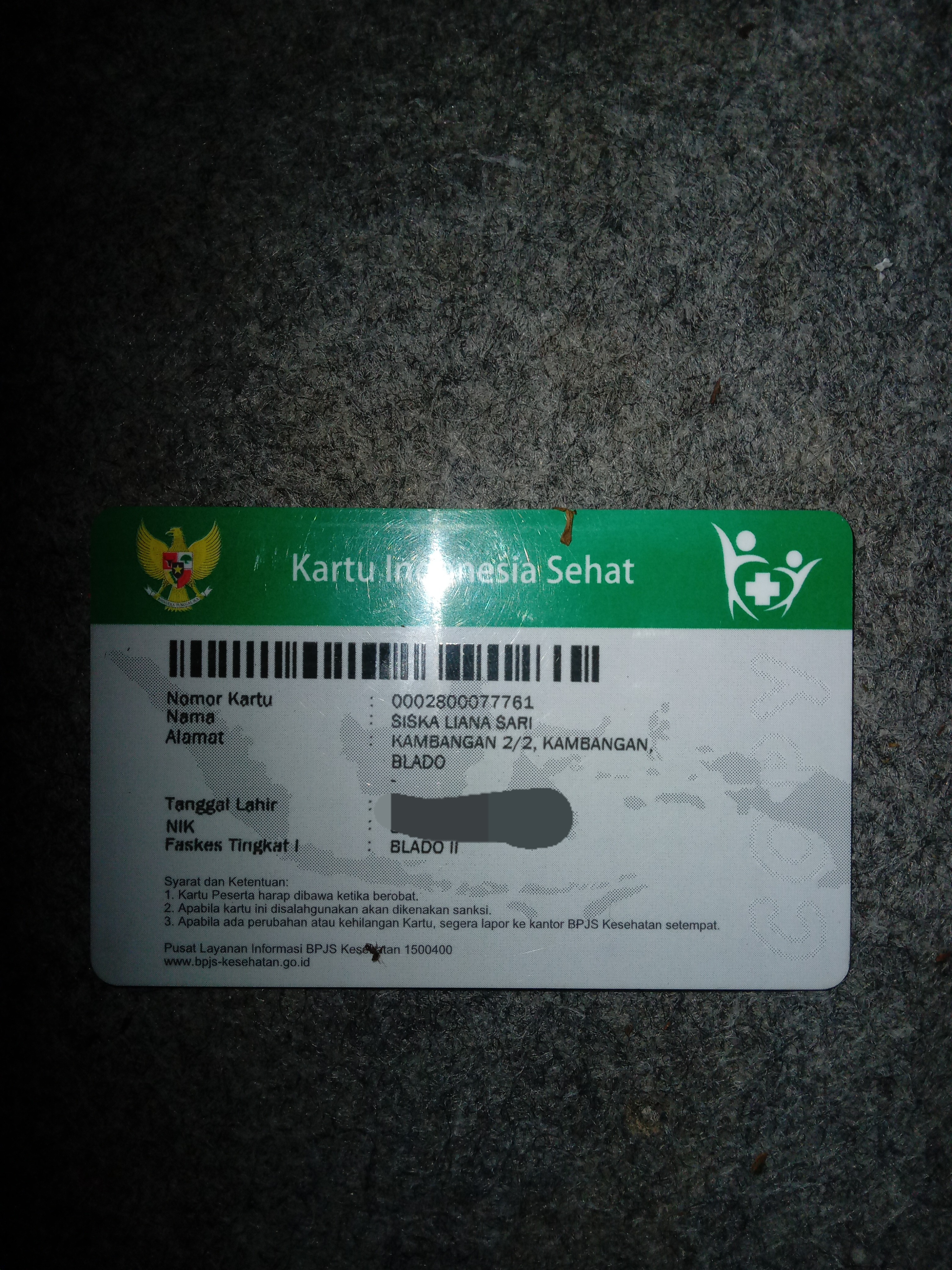 Foto laporan Kartu kis (TB0286)