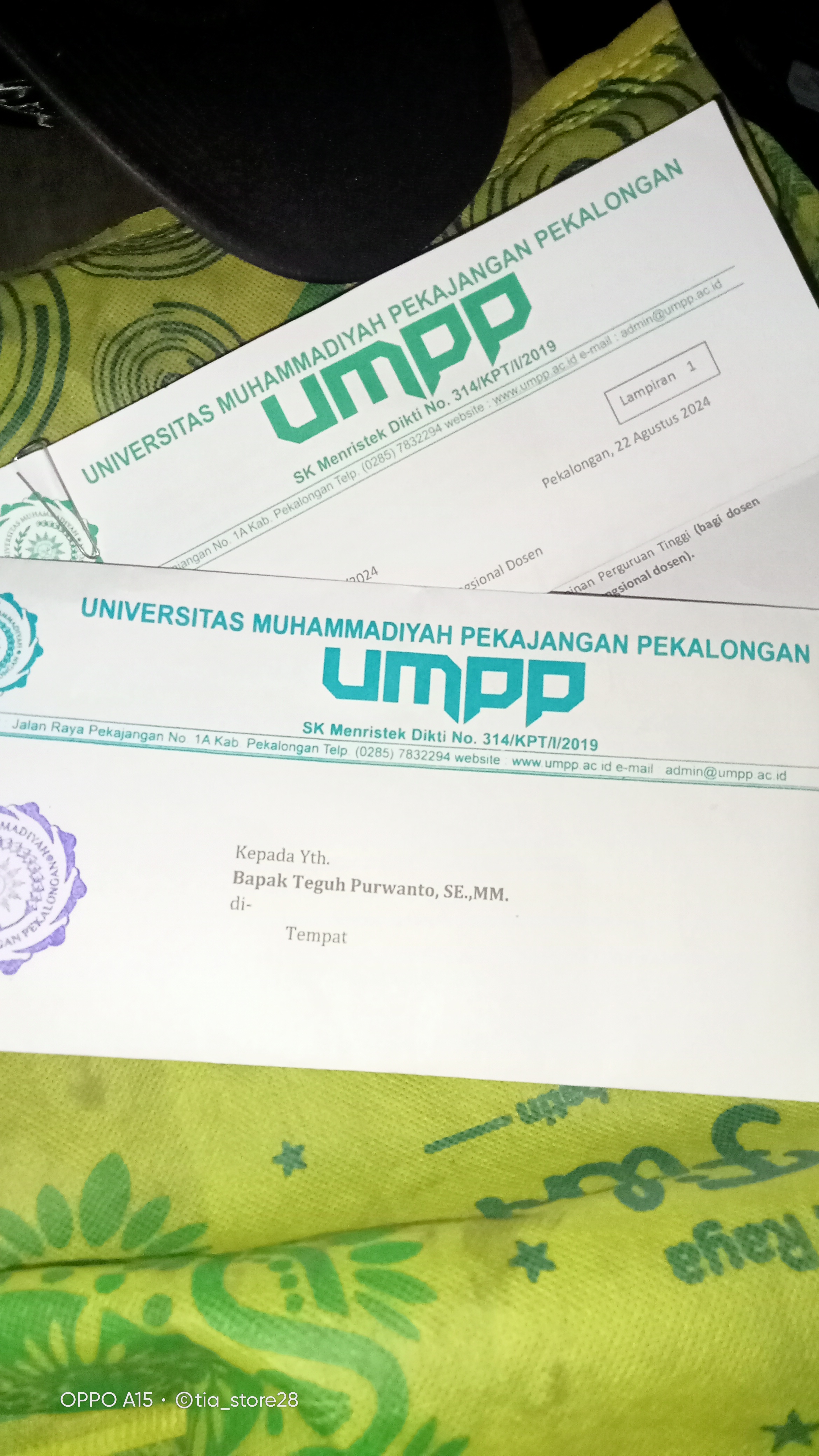 Foto laporan SK MENRISTEK Kenaikan pangkat/ jabatan fungsional dosen UMPP (TB0296)