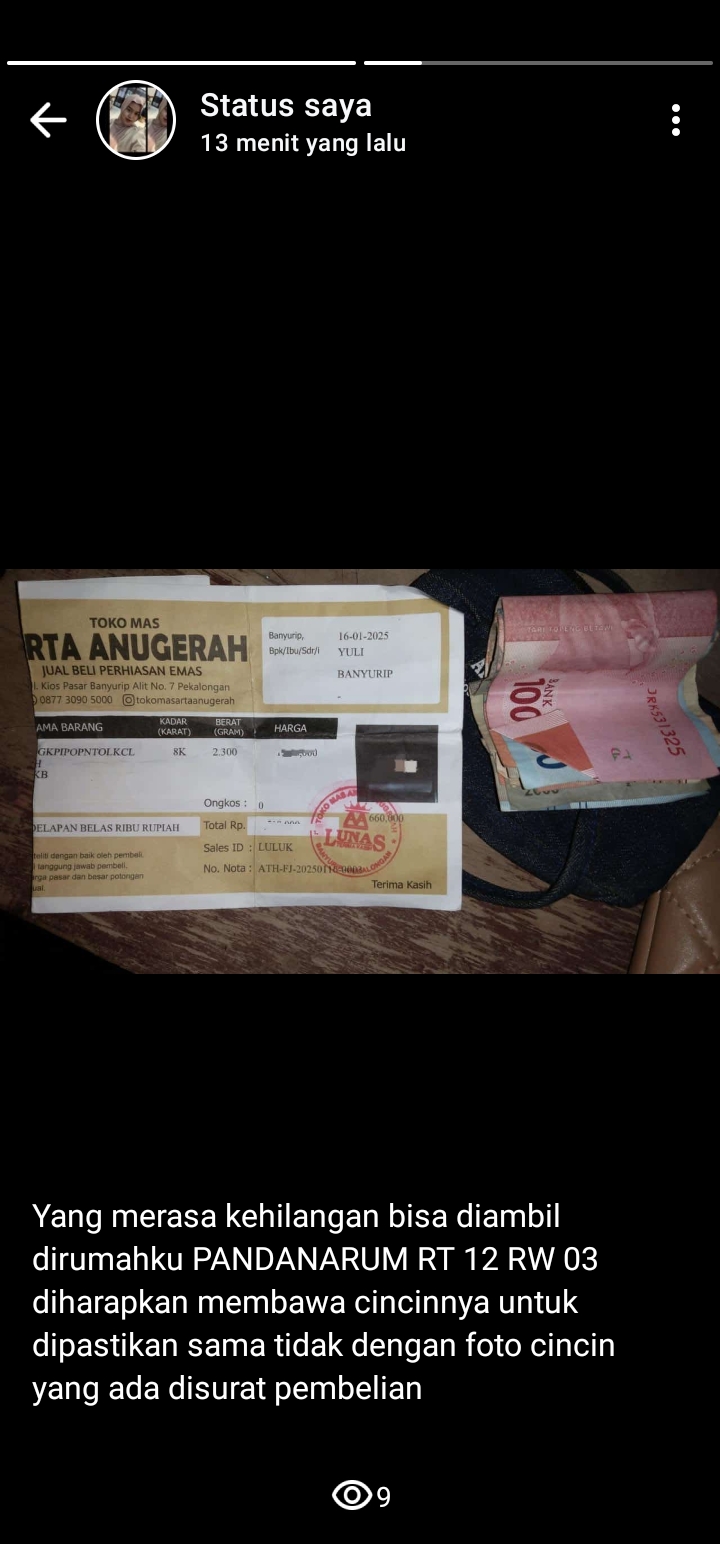 Foto laporan Dompet (TB0615)