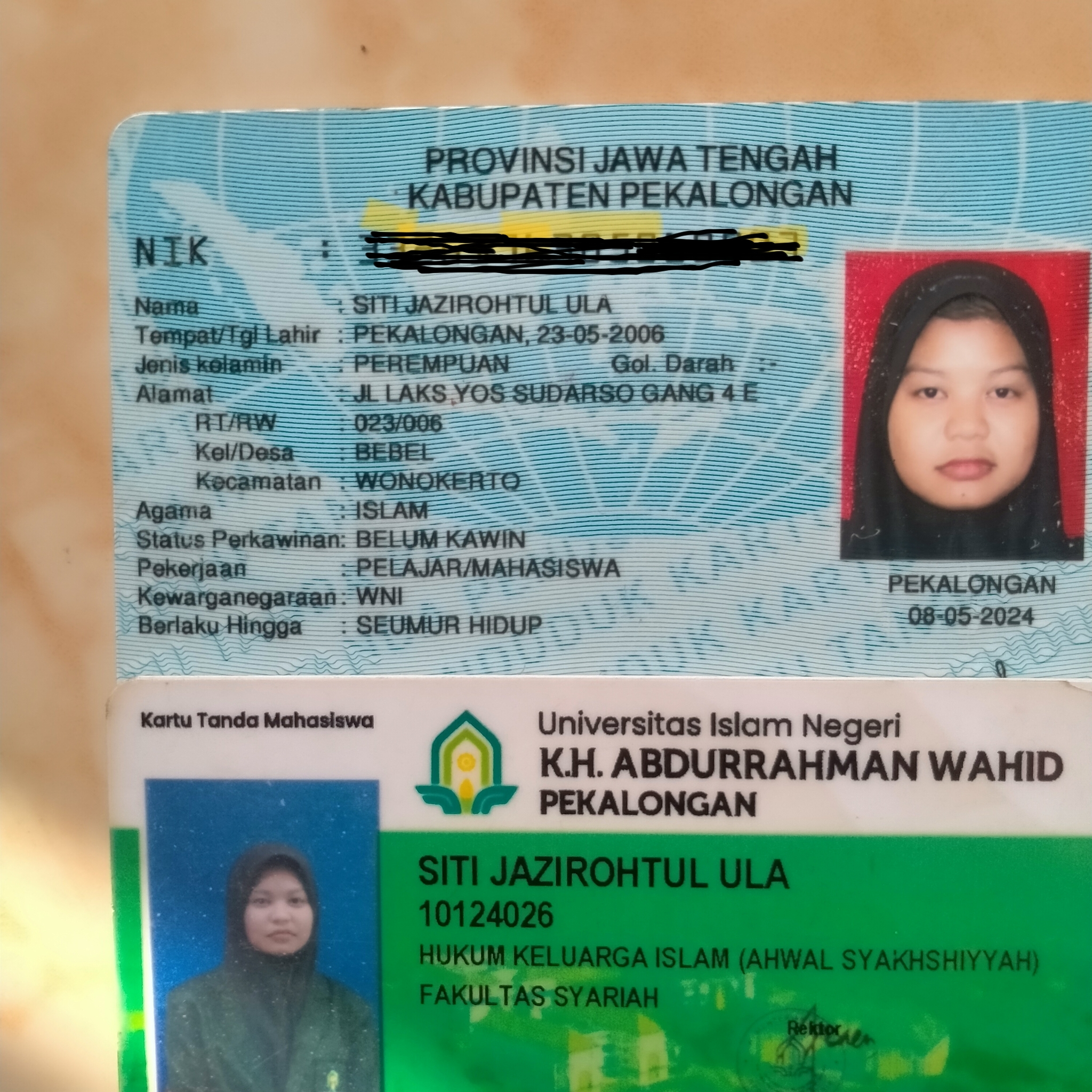 Foto laporan Ktp dan kartu mahasiswa (TB0816)