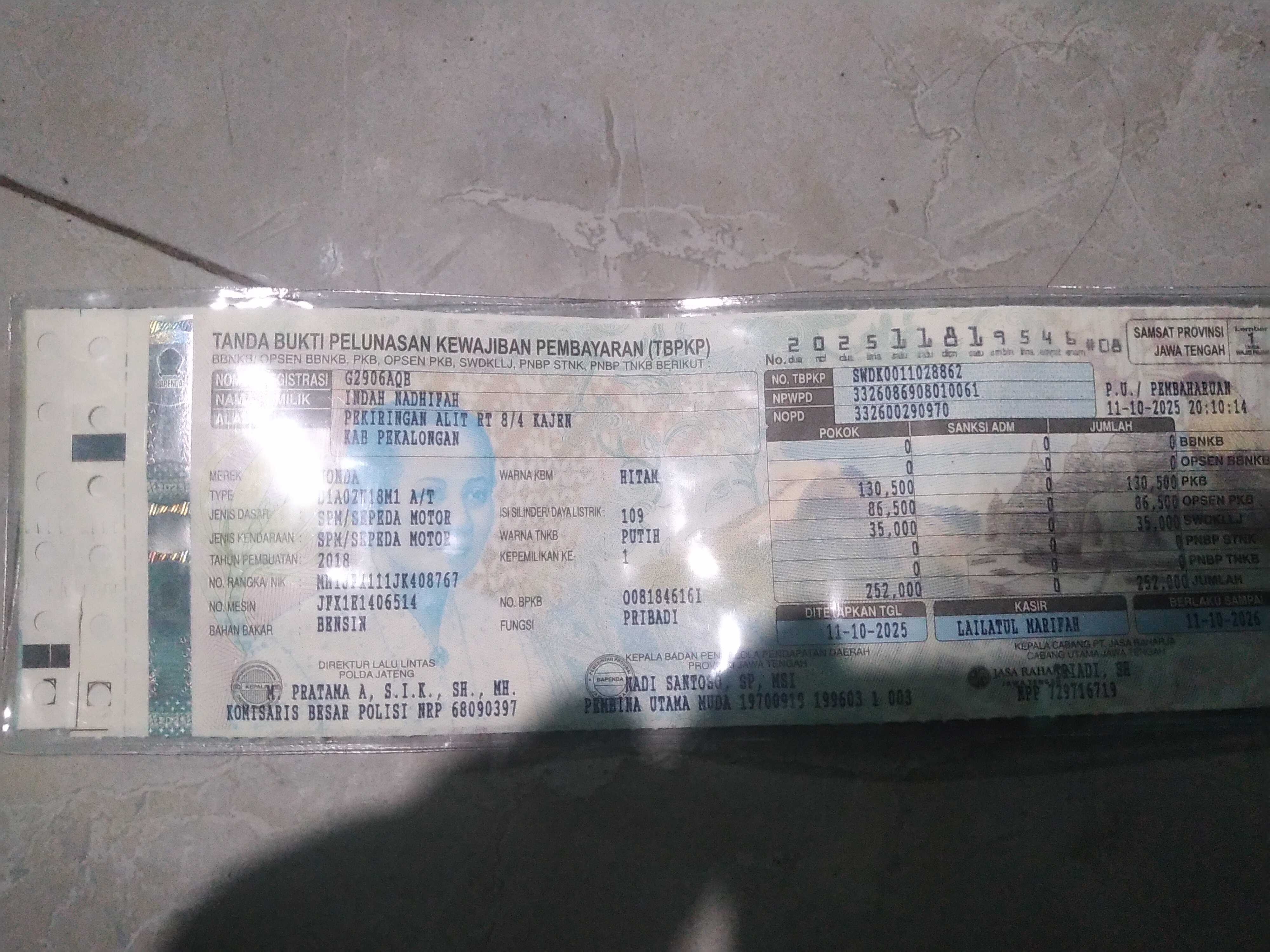 Foto laporan STNK (TB1147)