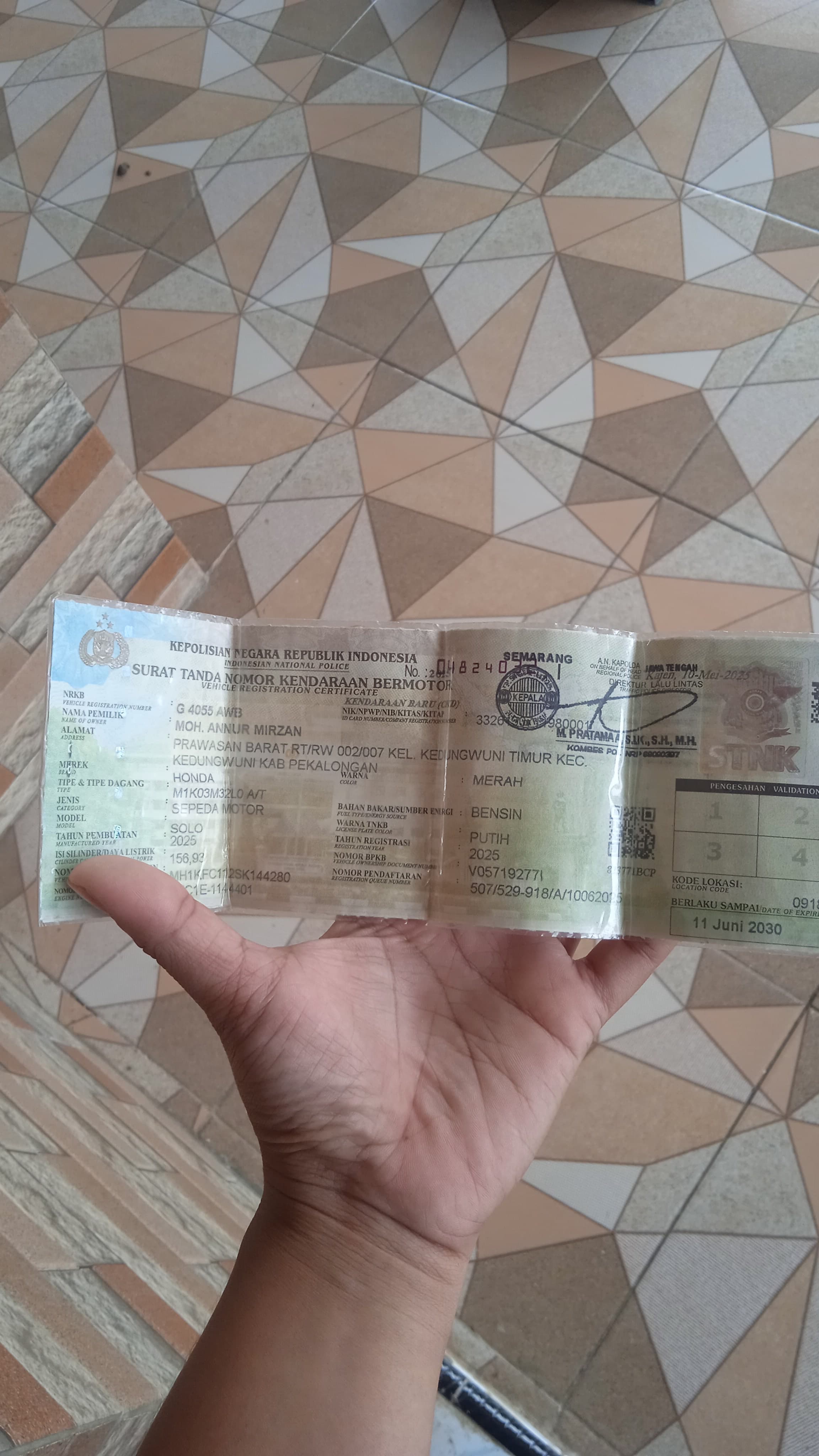 Foto laporan STNK (TB1154)