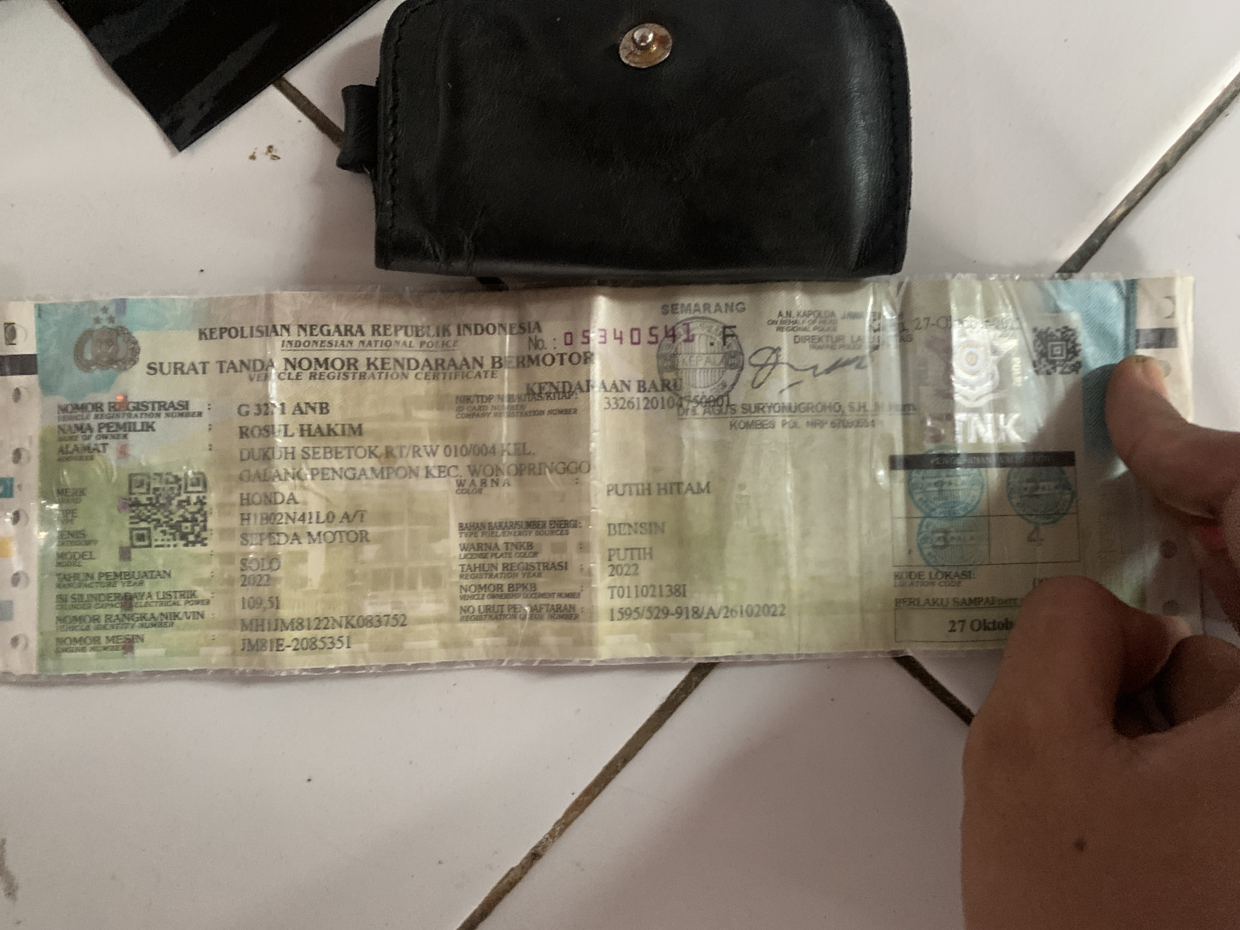 Foto laporan STNK (TB1224)