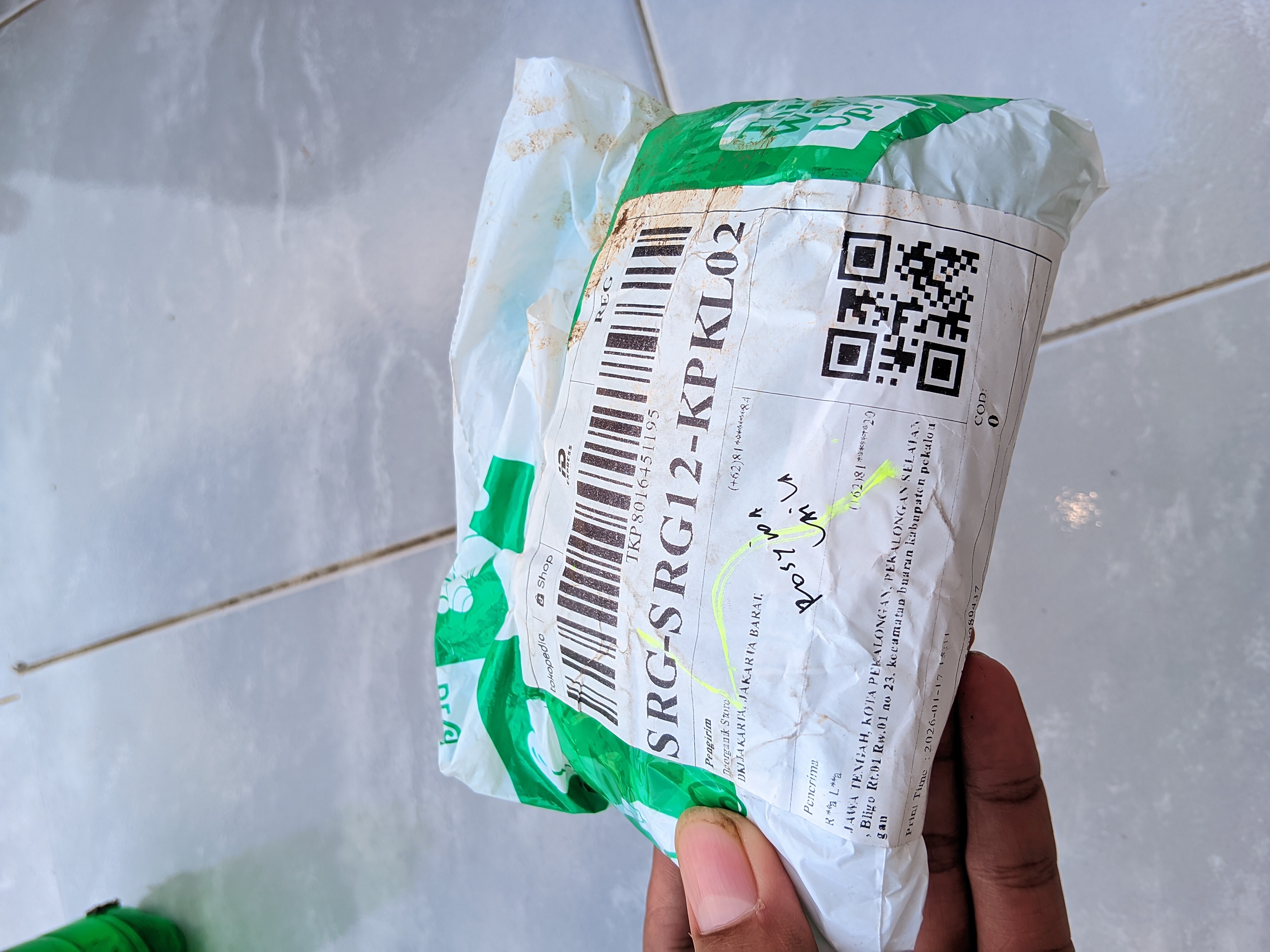 Foto laporan tulisan nya si CABE BUBUK KOREA (TB1260)