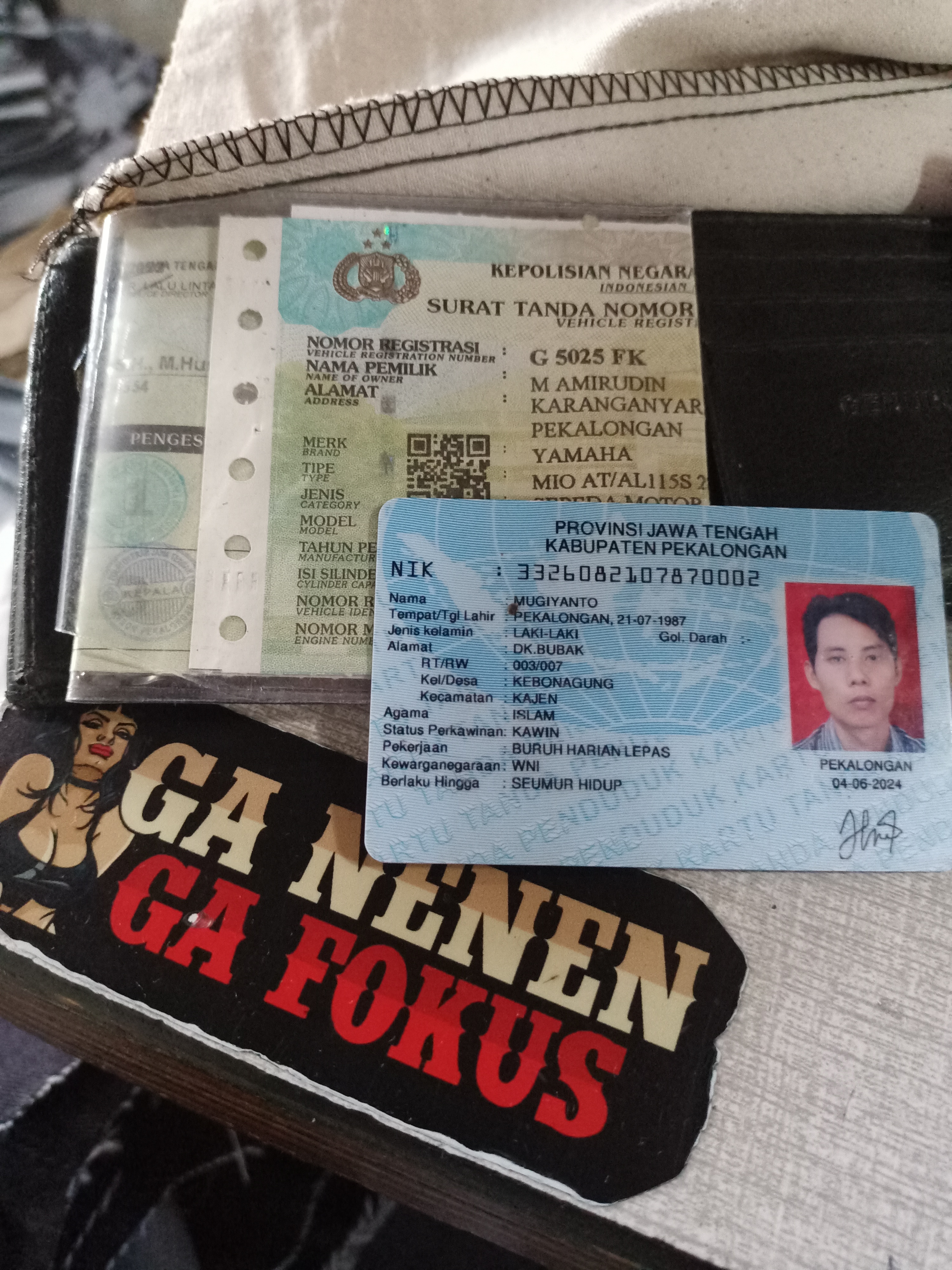 Foto laporan KTP dan stnk (TB1386)